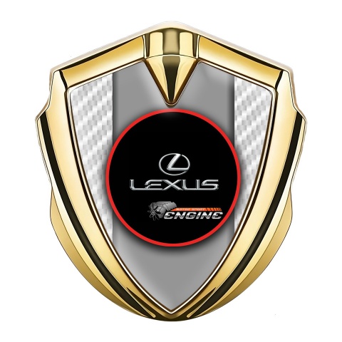 Lexus Emblem Car Badge Gold White Carbon Red Ring Chrome Logo