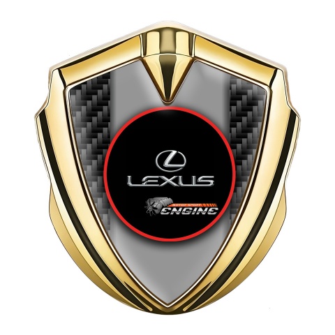 Lexus Badge Self Adhesive Gold Black Carbon Red Ring Chrome Logo