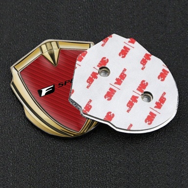 Lexus Emblem Badge Self Adhesive Gold Red Carbon Black F Edition