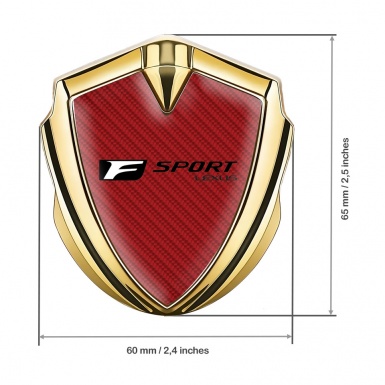 Lexus Emblem Badge Self Adhesive Gold Red Carbon Black F Edition