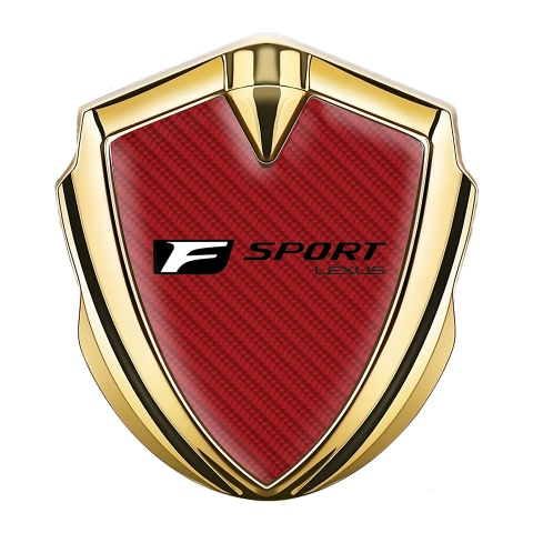 Lexus Emblem Badge Self Adhesive Gold Red Carbon Black F Edition