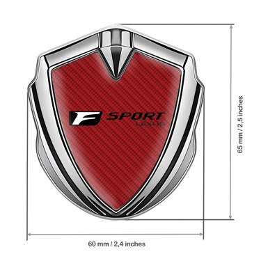 Lexus Emblem Badge Self Adhesive Silver Red Carbon Black F Edition