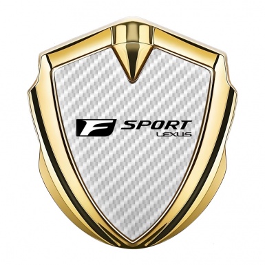 Lexus Emblem Fender Badge Gold White Carbon Black F Logo Design