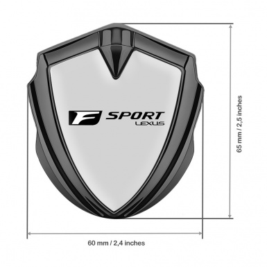 Lexus Metal Emblem Self Adhesive Graphite Grey Base Black F Logo