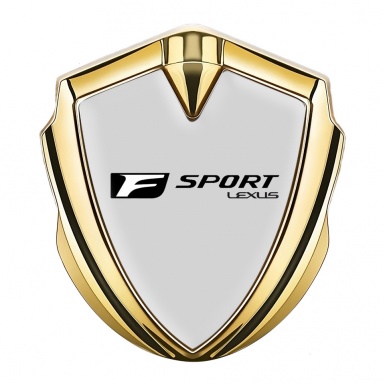 Lexus Metal Emblem Self Adhesive Gold Grey Base Black F Logo