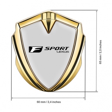 Lexus Metal Emblem Self Adhesive Gold Grey Base Black F Logo