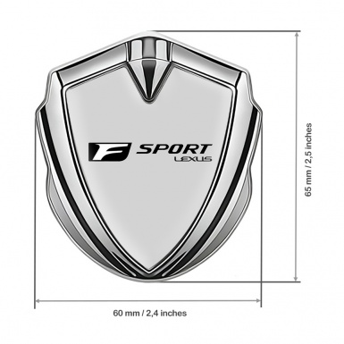 Lexus Metal Emblem Self Adhesive Silver Grey Base Black F Logo