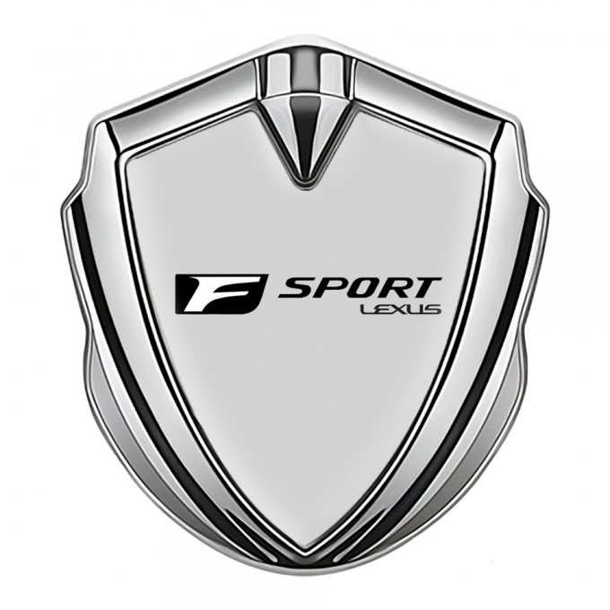 Lexus Metal Emblem Self Adhesive Silver Grey Base Black F Logo