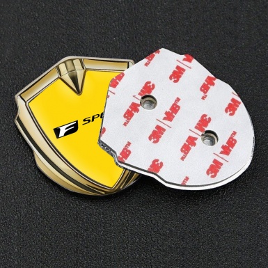 Lexus Fender Emblem Badge Gold Yellow Black F Logo Edition