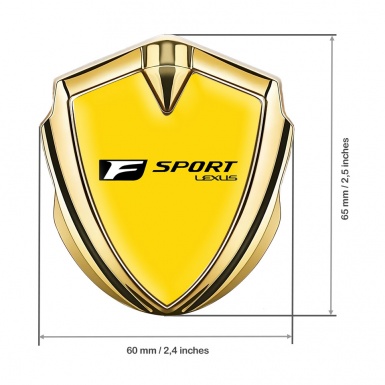 Lexus Fender Emblem Badge Gold Yellow Black F Logo Edition