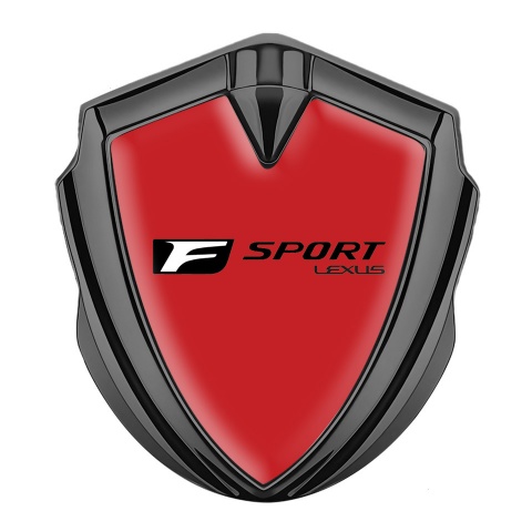 Lexus Fender Emblem Badge Graphite Red Base Black F Logo Edition