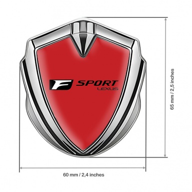 Lexus Fender Emblem Badge Silver Red Base Black F Logo Edition