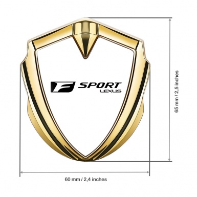 Lexus Emblem Self Adhesive Gold White Base Black F Logo Edition
