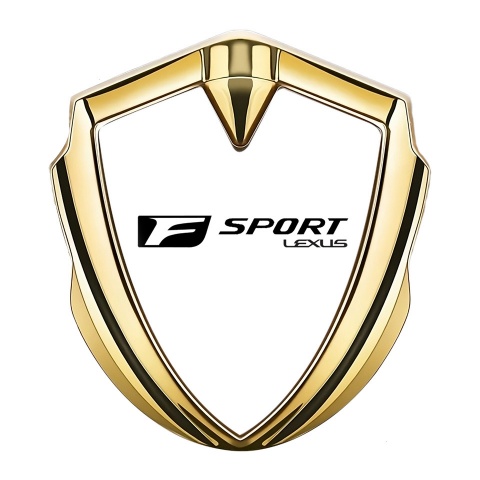 Lexus Emblem Self Adhesive Gold White Base Black F Logo Edition