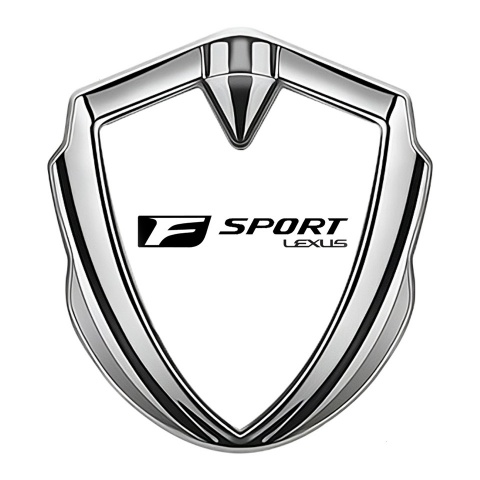 Lexus Emblem Self Adhesive Silver White Base Black F Logo Edition