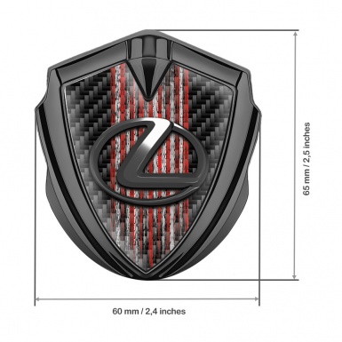 Lexus Emblem Self Adhesive Graphite Black Carbon Red Grunge Effect