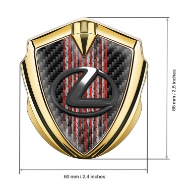 Lexus Emblem Self Adhesive Gold Black Carbon Red Grunge Effect