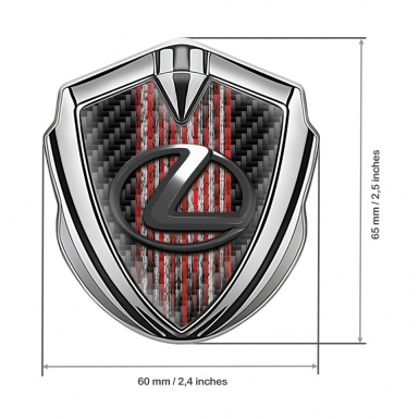Lexus Emblem Self Adhesive Silver Black Carbon Red Grunge Effect