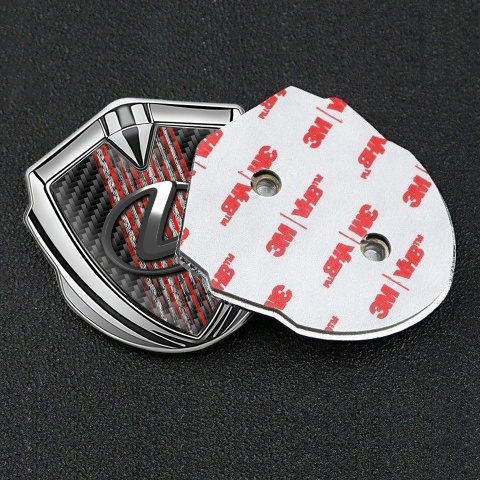 Lexus Emblem Self Adhesive Silver Black Carbon Red Grunge Effect