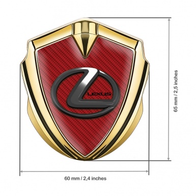 Lexus Metal Emblem Badge Gold Red Carbon Dark Chrome Effect