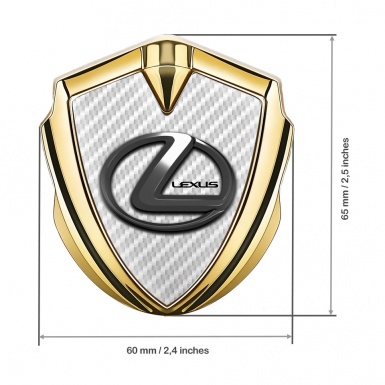 Lexus Metal Emblem Badge Gold White Carbon Dark Chrome Effect