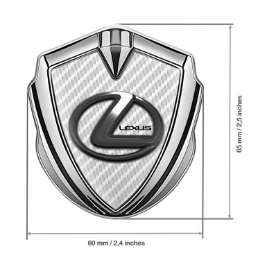 Lexus Metal Emblem Badge Silver White Carbon Dark Chrome Effect