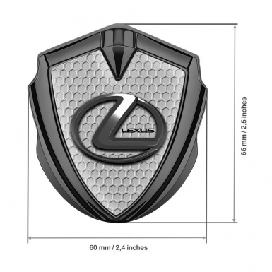 Lexus Domed Emblem Badge Graphite Honeycomb Dark Chrome Effect