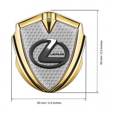 Lexus Domed Emblem Badge Gold Honeycomb Dark Chrome Effect