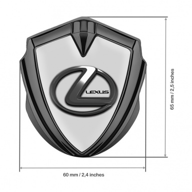 Lexus Emblem Ornament Graphite Grey Base Dark Chrome Logo