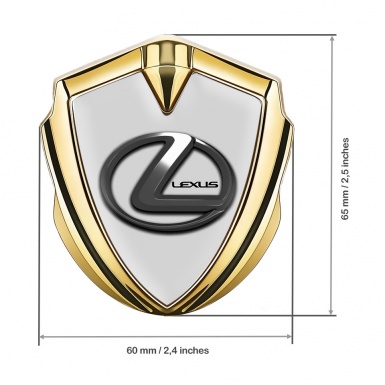 Lexus Emblem Ornament Gold Grey Base Dark Chrome Logo