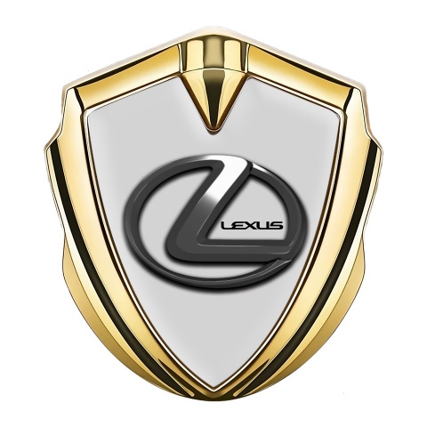Lexus Emblem Ornament Gold Grey Base Dark Chrome Logo