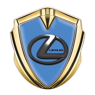 Lexus Emblem Ornament Gold Glacial Blue Dark Chrome Logo