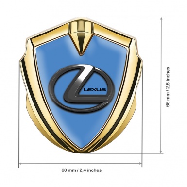 Lexus Emblem Ornament Gold Glacial Blue Dark Chrome Logo