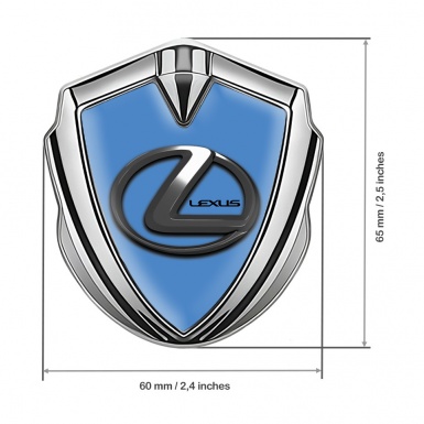 Lexus Emblem Ornament Silver Glacial Blue Dark Chrome Logo