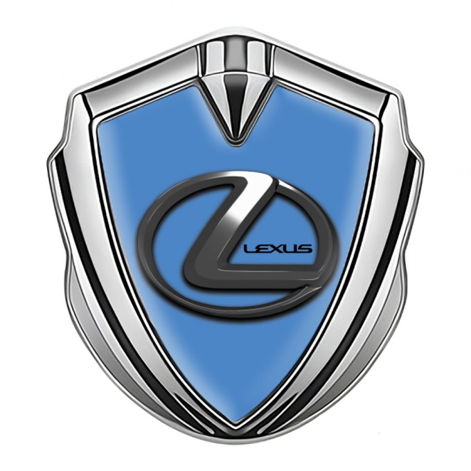 Lexus Emblem Ornament Silver Glacial Blue Dark Chrome Logo
