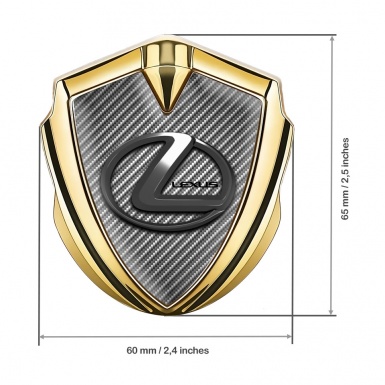 Lexus Bodyside Domed Emblem Gold Light Carbon Dark Chrome Logo