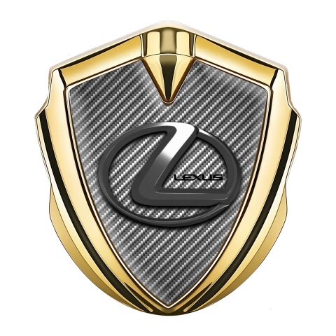 Lexus Bodyside Domed Emblem Gold Light Carbon Dark Chrome Logo