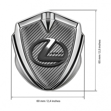 Lexus Bodyside Domed Emblem Silver Light Carbon Dark Chrome Logo