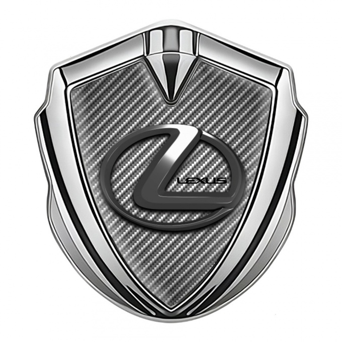Lexus Bodyside Domed Emblem Silver Light Carbon Dark Chrome Logo
