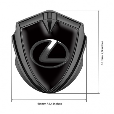 Lexus Silicon Emblem Graphite Black Background Dark Steel Logo