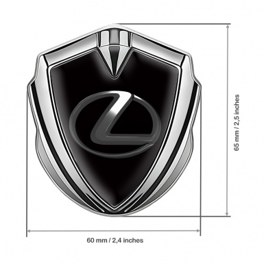 Lexus Silicon Emblem Silver Black Background Dark Steel Logo