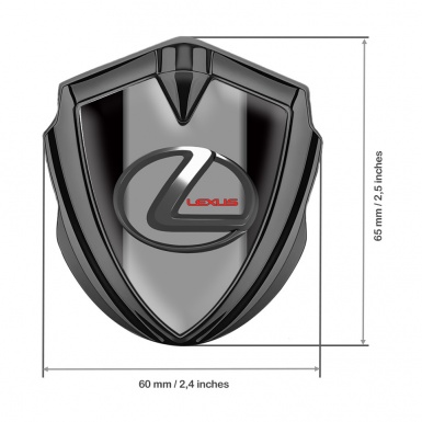 Lexus Emblem Car Badge Graphite Black Grey Base Dark Steel Logo
