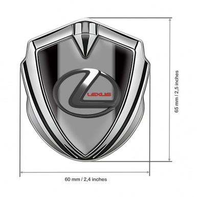 Lexus Emblem Car Badge Silver Black Grey Base Dark Steel Logo