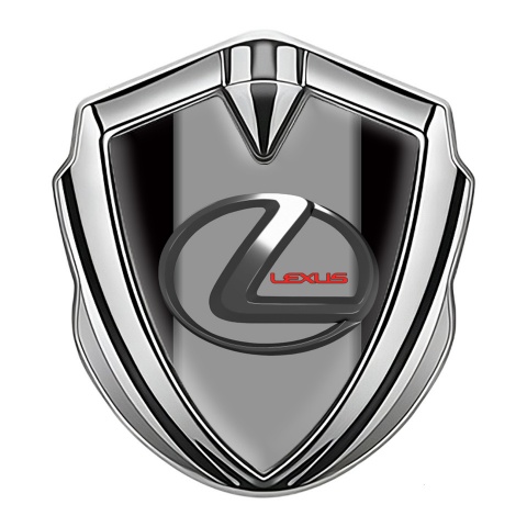 Lexus Emblem Car Badge Silver Black Grey Base Dark Steel Logo
