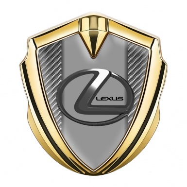 Lexus Emblem Fender Badge Gold Light Carbon Grey Dark Steel Logo