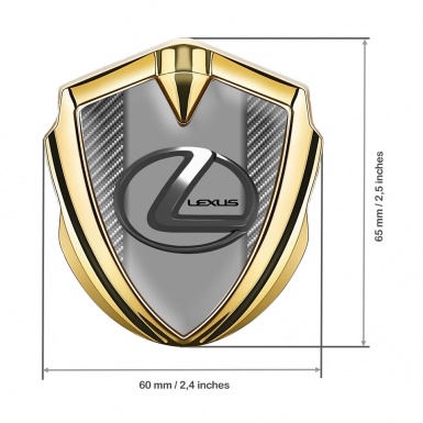 Lexus Emblem Fender Badge Gold Light Carbon Grey Dark Steel Logo