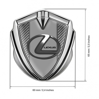 Lexus Emblem Fender Badge Silver Light Carbon Grey Dark Steel Logo
