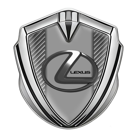 Lexus Emblem Fender Badge Silver Light Carbon Grey Dark Steel Logo