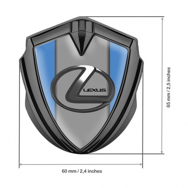 Lexus Fender Emblem Badge Graphite Glacial Blue Grey Dark Steel Logo
