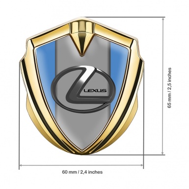 Lexus Fender Emblem Badge Gold Glacial Blue Grey Dark Steel Logo